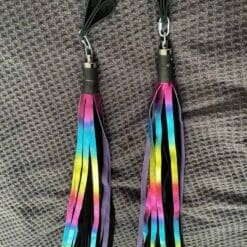 Metallic Leather Floggers, w/Fingerloops (Available in 4 dazzling colors) - Image 18