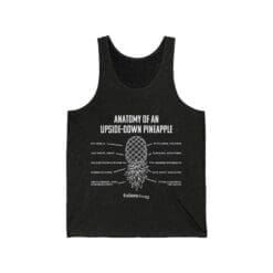 Anatomy of an Upside-down Pineapple Unisex Jersey Tank (White Graphic) - Image 3