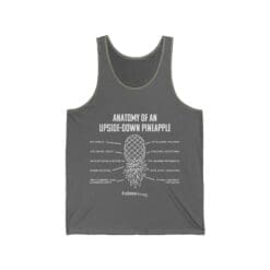 Anatomy of an Upside-down Pineapple Unisex Jersey Tank (White Graphic) - Image 5